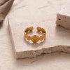 Wholesale Jewelry Casual Simple Style Leaf Heart Shape Snake 304 Stainless Steel Plating Hollow Out Open Ring