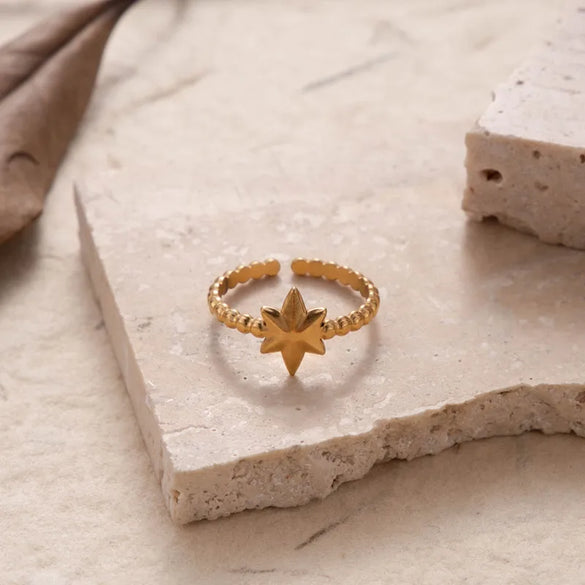 Wholesale Jewelry Casual Simple Style Leaf Heart Shape Snake 304 Stainless Steel Plating Hollow Out Open Ring