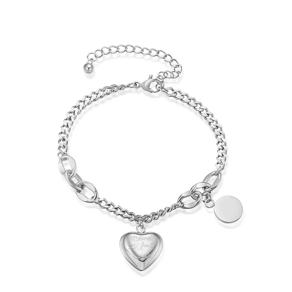 Casual Simple Style Letter Heart Shape 304 Stainless Steel 18K Gold Plated Bracelets In Bulk