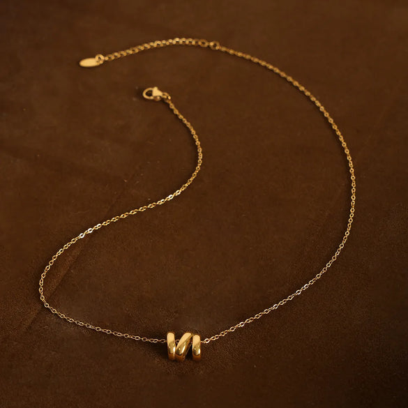 Wholesale Jewelry Casual Simple Style Letter Titanium Steel 18K Gold Plated Plating Pendant Necklace