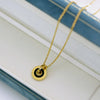 Casual Simple Style Round Stainless Steel Plating Inlay Shell 18k Gold Plated Pendant Necklace