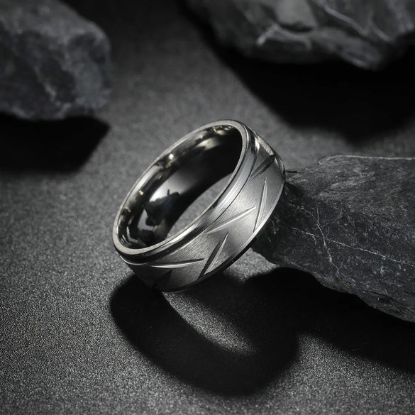 Casual Simple Style Solid Color 201 Stainless Steel Black Plated Men'S Rings