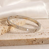 Casual Simple Style Solid Color 304 Stainless Steel Zircon Bangle In Bulk