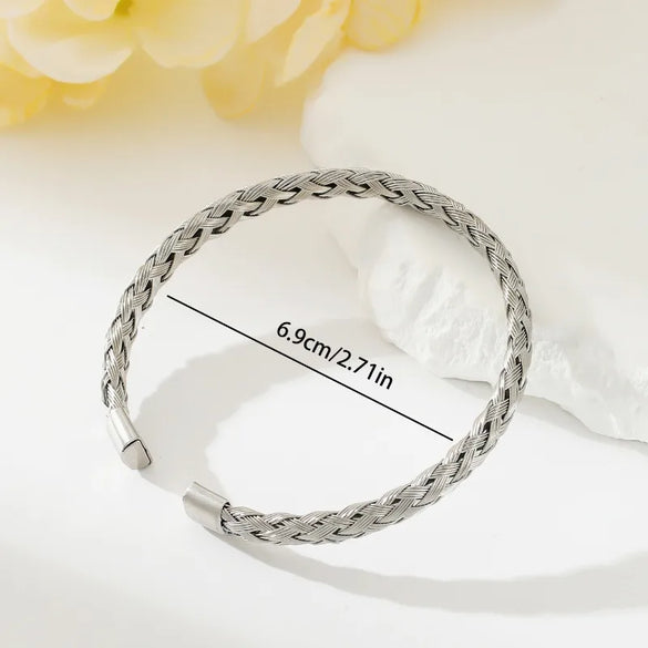 Casual Simple Style Solid Color Solid Color 304 Stainless Steel Braid Unisex Bangle
