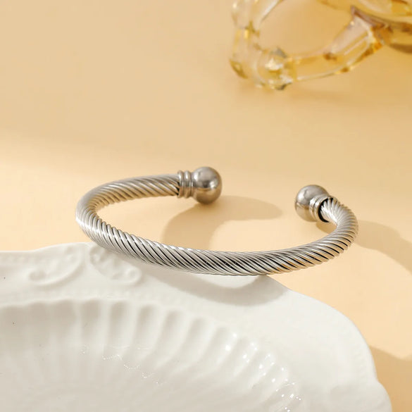 Casual Simple Style Solid Color Solid Color 304 Stainless Steel Braid Unisex Bangle