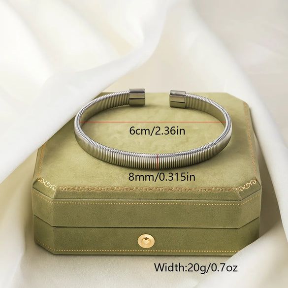 Casual Simple Style Solid Color Titanium Steel Bangle In Bulk