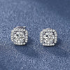 Casual Simple Style Square Sterling Silver Moissanite Zircon Ear Studs In Bulk