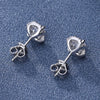 Casual Simple Style Square Sterling Silver Moissanite Zircon Ear Studs In Bulk