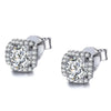 Casual Simple Style Square Sterling Silver Moissanite Zircon Ear Studs In Bulk