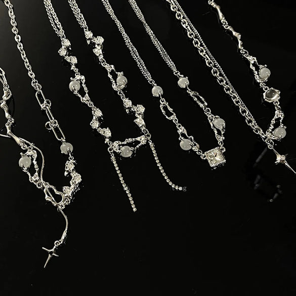 Casual Simple Style Star Heart Shape Rectangle Titanium Steel Plating Inlay Zircon Pendant Necklace