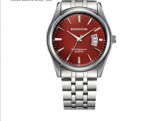 Casual Solid Color Buckle Quartz Men'S Watches