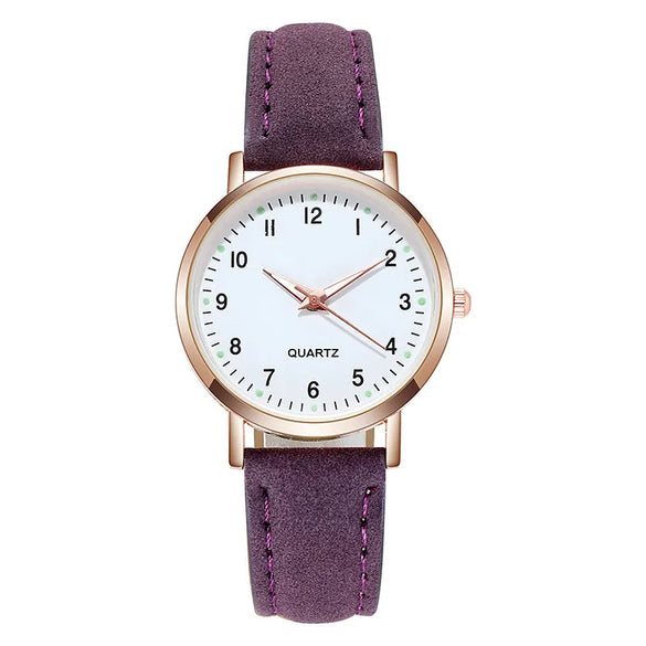 Casual Solid Color Buckle Quartz Women'S Watches