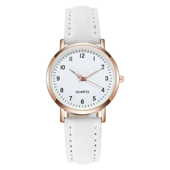 Casual Solid Color Buckle Quartz Women'S Watches