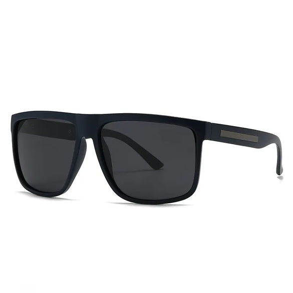 Casual Solid Color PC Polarized Light Square Full Frame Men'S Sunglasses