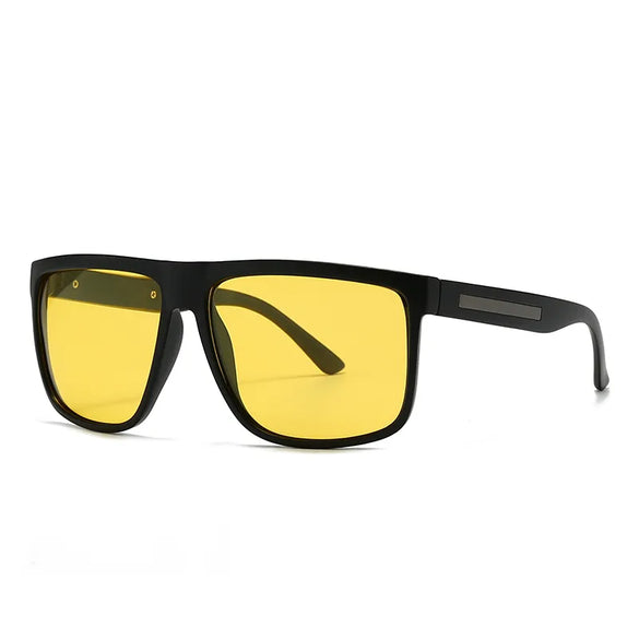 Casual Solid Color PC Polarized Light Square Full Frame Men'S Sunglasses