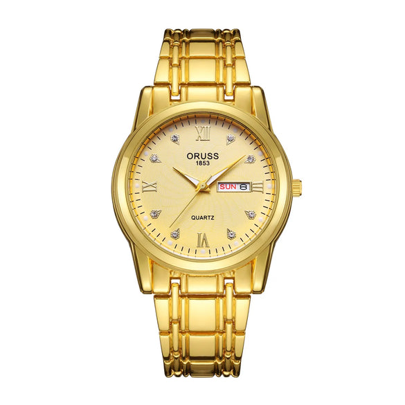 Casual Solid Color Single Folding Buckle Quartz Men'S Watches