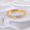 Casual Solid Color Titanium Steel Shell Bangle In Bulk
