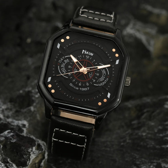 Casual Square Buckle Quartz Men'S Watches