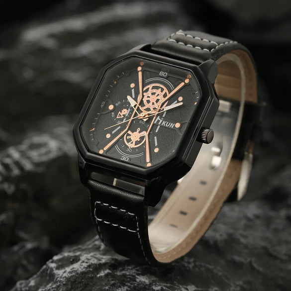 Casual Square Buckle Quartz Men'S Watches