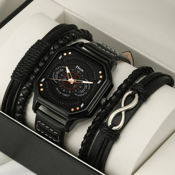 Casual Square Buckle Quartz Men'S Watches