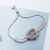 Casual Square Female Quartz Watch With Alloy Case And Buckle Mineral Reinforced Glass Mirror And Printed Logo