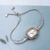 Casual Square Female Quartz Watch With Alloy Case And Buckle Mineral Reinforced Glass Mirror And Printed Logo