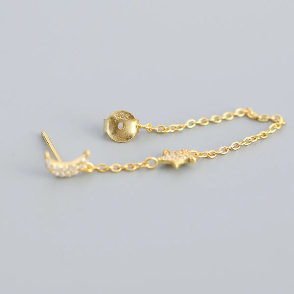 Casual Star Sterling Silver Plating Rhinestones Drop Earrings 1 Pair