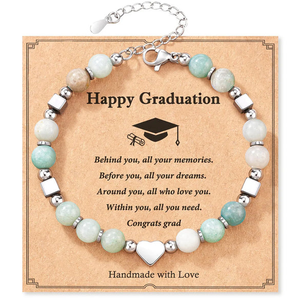 Casual Sweet Simple Style Heart Shape 304 Stainless Steel Natural Stone Wholesale Bracelets