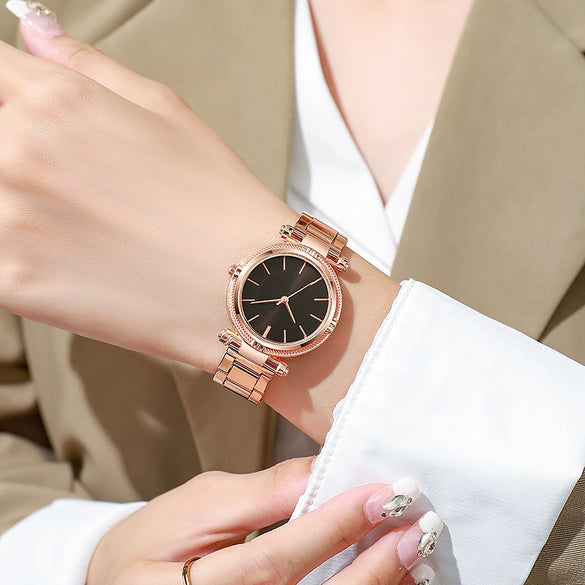 Casual Universal Quartz Watch With Alloy Case Iron Band And Round Dial