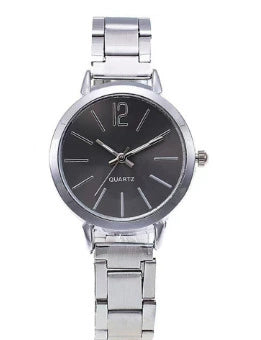 Casual Universal Quartz Watch With Plastic Case Iron Belt And Stainless Steel Buckle Round Dial