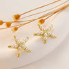 Casual Vacation Starfish Star Earrings Zinc Alloy Gold Plated Electroplated For Women