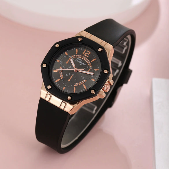 Casual Versatile Style Silicone Strap Quartz Watch For Men With Alloy Case And Round Dial