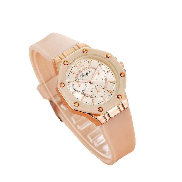 Casual Versatile Style Silicone Strap Quartz Watch For Men With Alloy Case And Round Dial