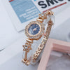 Casual Women's Alloy And Stainless Steel Bracelet Watch With Flower Shape Dial And Diamondstudded Design