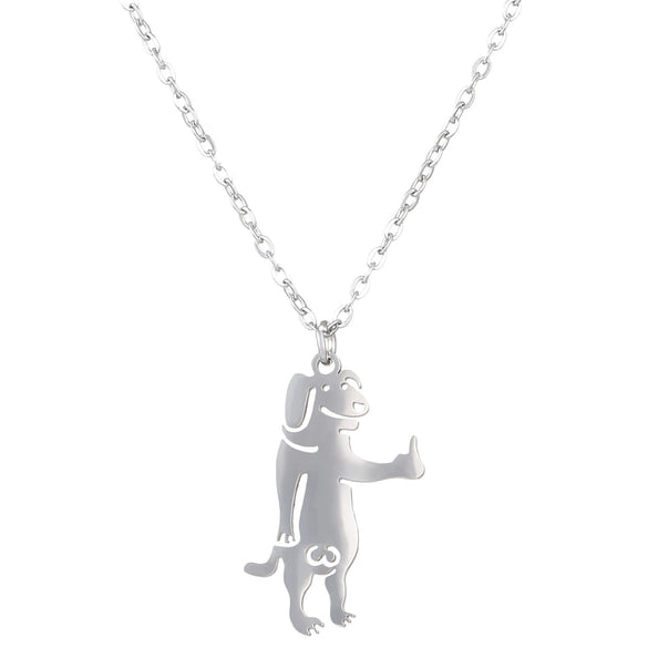 Cat And Dog Titanium Steel Pendant Necklace With Electroplated Animal Zodiac Design Unisex Hip Hop Couple Chain