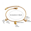 Celestial Moon And Star Zircon Goldplated Stainless Steel Bracelet For Unisex Wear