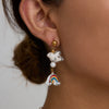 Ceramic And Stainless Steel Geometric Earrings For Women With Electroplating Design Light Luxury Style