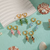 Ceramic Conch Earrings With Marine Elements Animal Zodiac Pattern Electroplated For Women