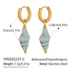 Ceramic Conch Earrings With Marine Elements Animal Zodiac Pattern Electroplated For Women