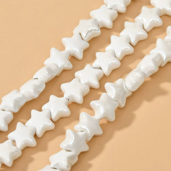 Ceramic Fivepointed Star Beads Handmade Jewelry Making Material With Baking Paint