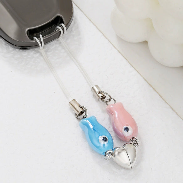 Ceramic Geometric Key Chain Mobile Phone Chain Pendant Camera Chain Handmade Ocean Style Unisex Accessories