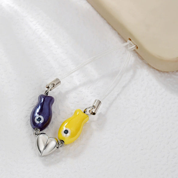 Ceramic Geometric Key Chain Mobile Phone Chain Pendant Camera Chain Handmade Ocean Style Unisex Accessories