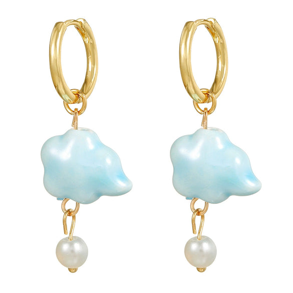 Ceramic Geometric Purely Handmade Ocean Style Earrings For Women
