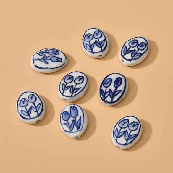 Ceramic Handpainted Little Daisy Flower Beads Jewelry Accessories For Diy Bracelet Necklace Earring