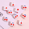 Ceramic Handpainted Printed Cherry Square Beads For Diy Bracelet And Necklace Accessories