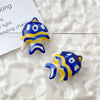 Ceramic Loose Beads Handpainted Goldfish Tropical Fish Retro Style Diy Handmade Jewelry Accessories With Environmental Protection Treatment