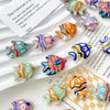 Ceramic Loose Beads Handpainted Goldfish Tropical Fish Retro Style Diy Handmade Jewelry Accessories With Environmental Protection Treatment