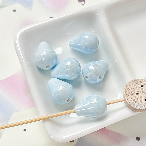 Ceramic Loose Beads Water Drop Pattern Environmentally Friendly For Diy Handmade Jewelry Bracelet Necklace Accessories