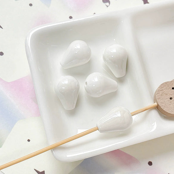 Ceramic Loose Beads Water Drop Pattern Environmentally Friendly For Diy Handmade Jewelry Bracelet Necklace Accessories