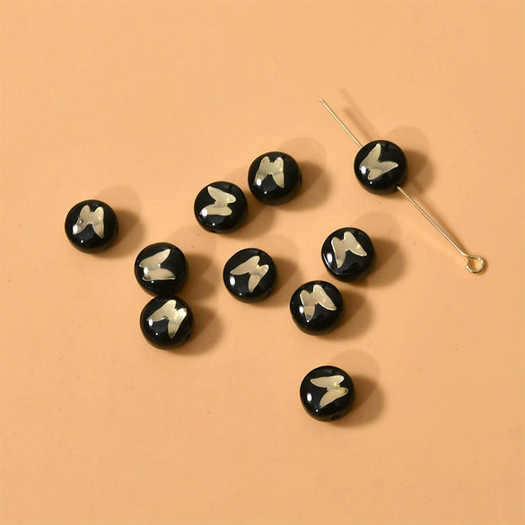 Ceramics Freshwater Shell Doublesided Goldplated Floret Butterfly Moon Star Round Dripping Glue Jewelry Accessories